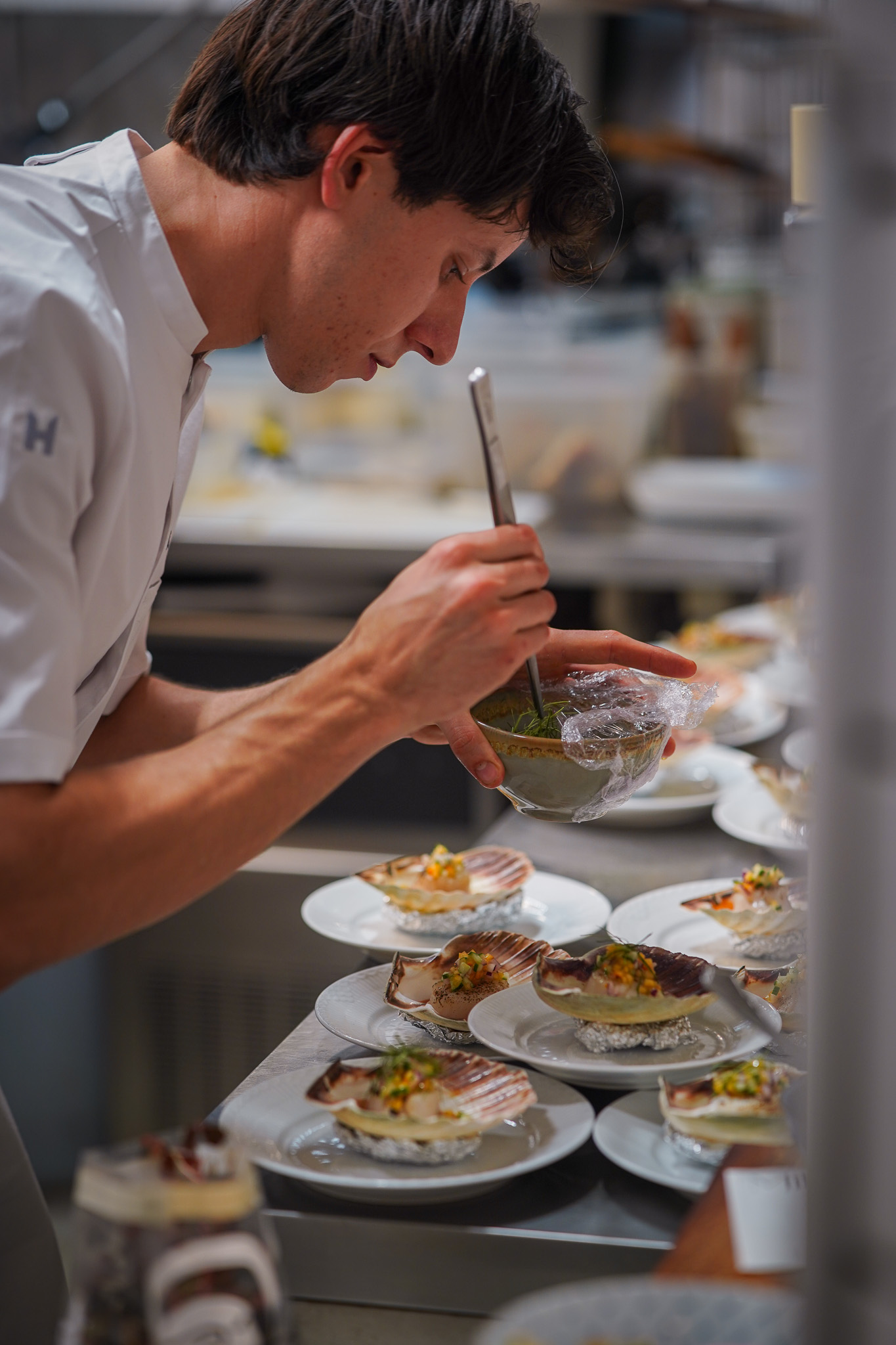 Chef preparing a dish
