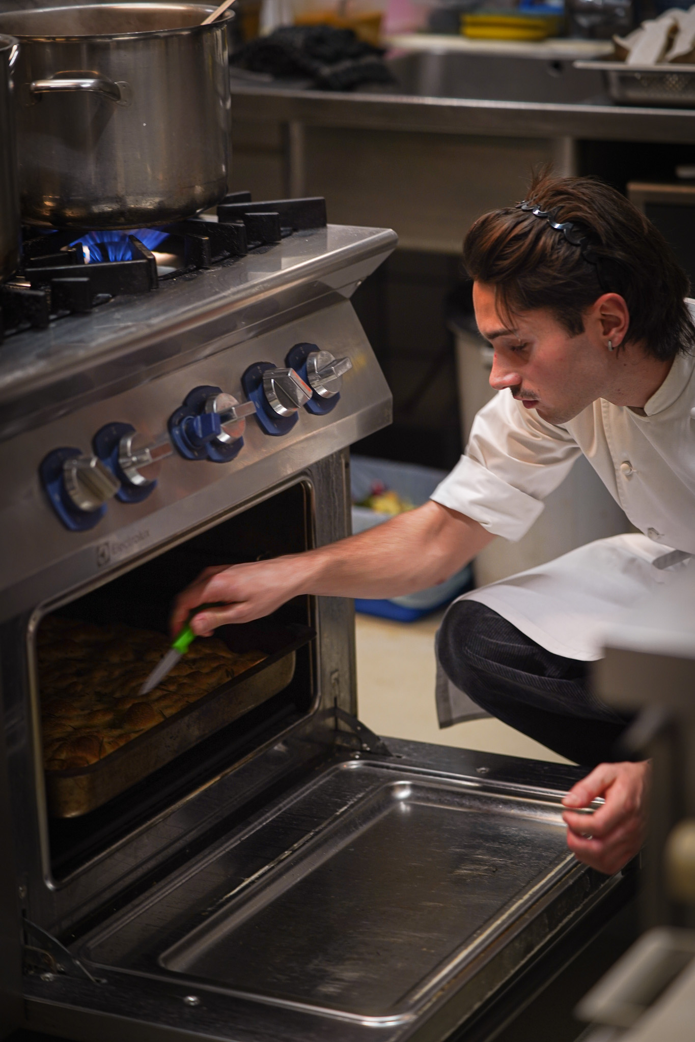 Chef Lorenzo Poto preparing ingredients